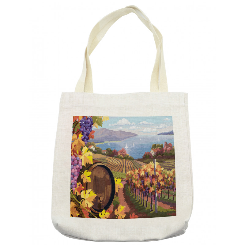 Cartoon Vineyard Grapes Tote Bag