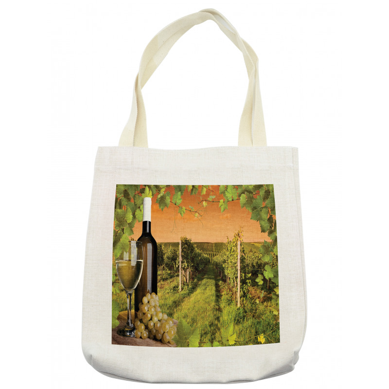 Bottle Grapes Sunset Tote Bag