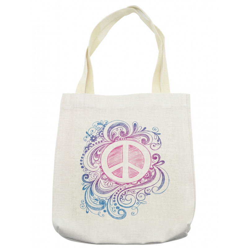 Peace Sign and Swirls Tote Bag