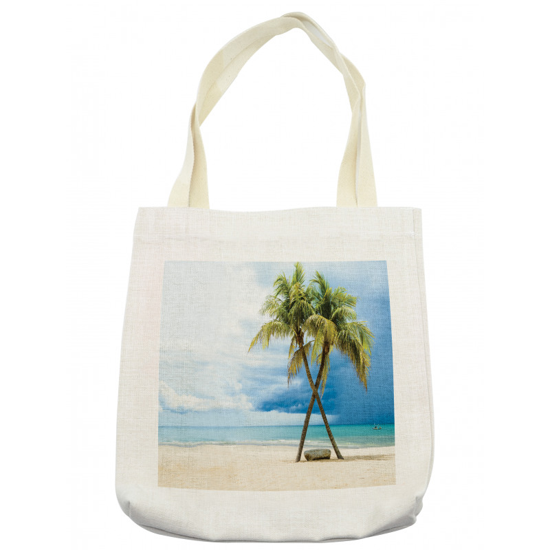 Beach Palm Trees Rock Tote Bag