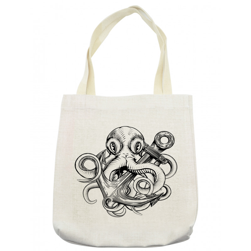 Octopus Ship Sketch Tote Bag