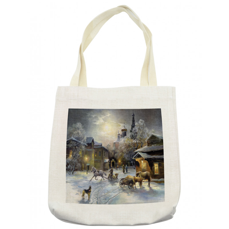 Winter Rural Landscape Tote Bag