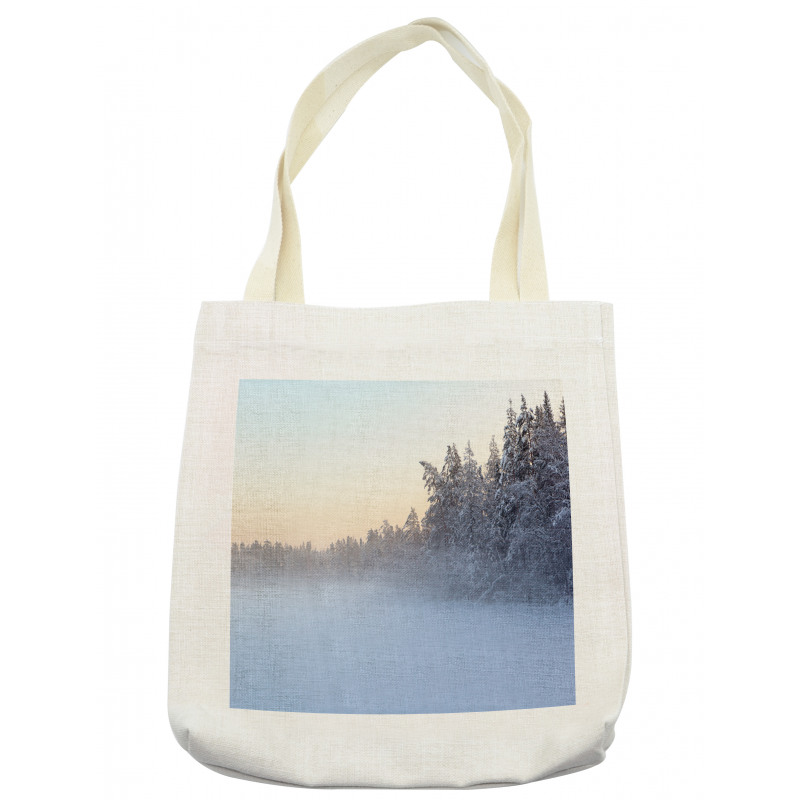 Frozen Lake in Woods Tote Bag