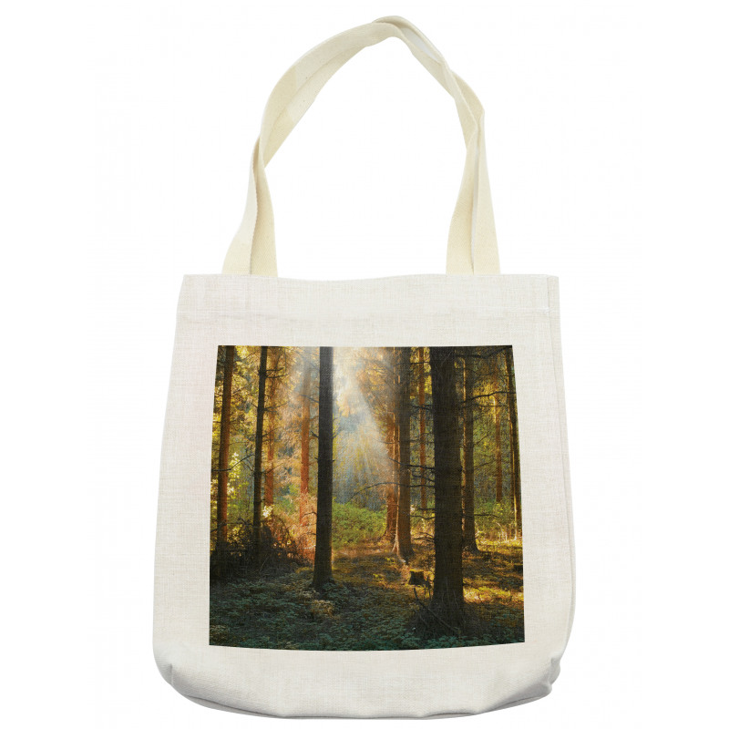 Sunset Dark Pine Trees Tote Bag