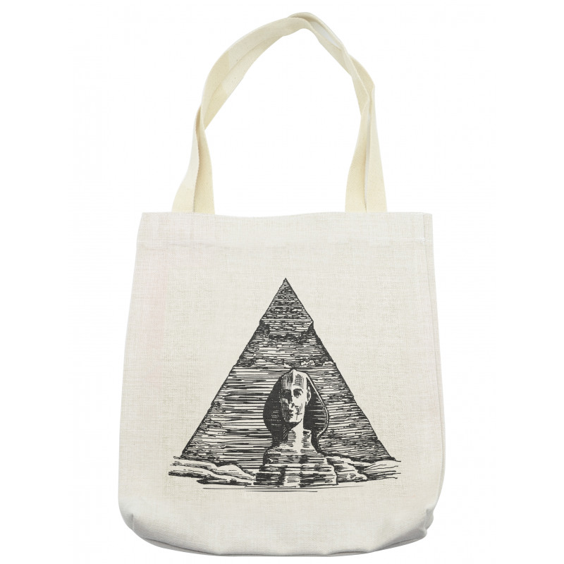 Sphinx Pyramid Sketch Tote Bag