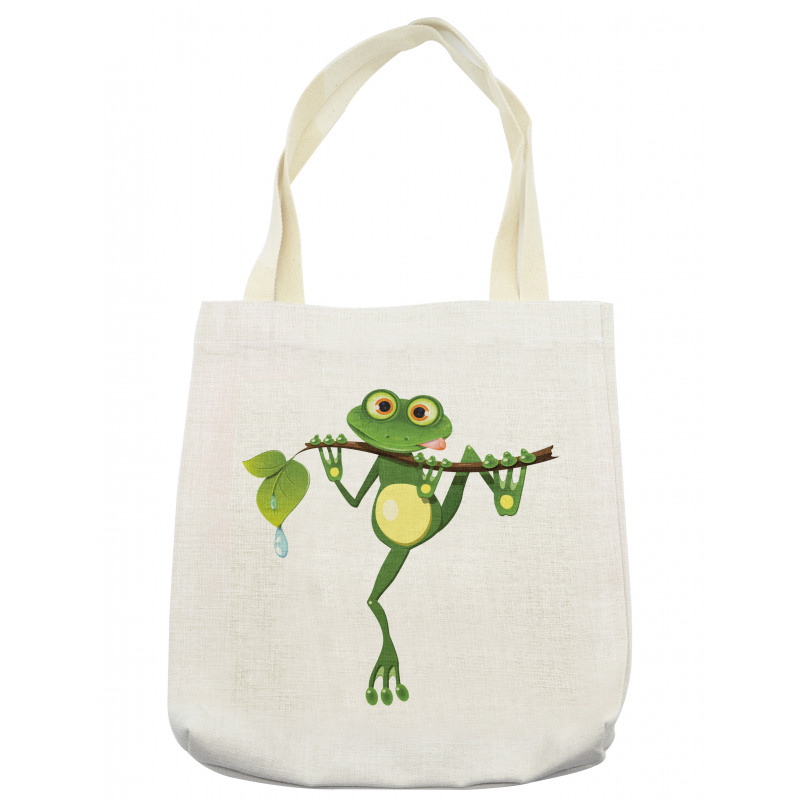 Frog on Branch Jungle Tote Bag