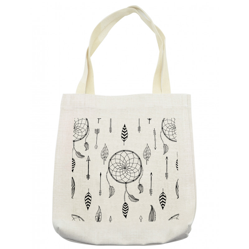 Folk Feathers Arrow Tote Bag