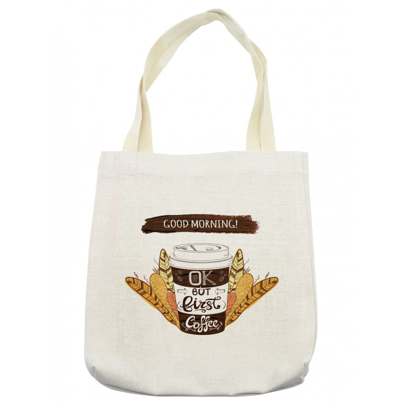 Cup and Leaves Tote Bag