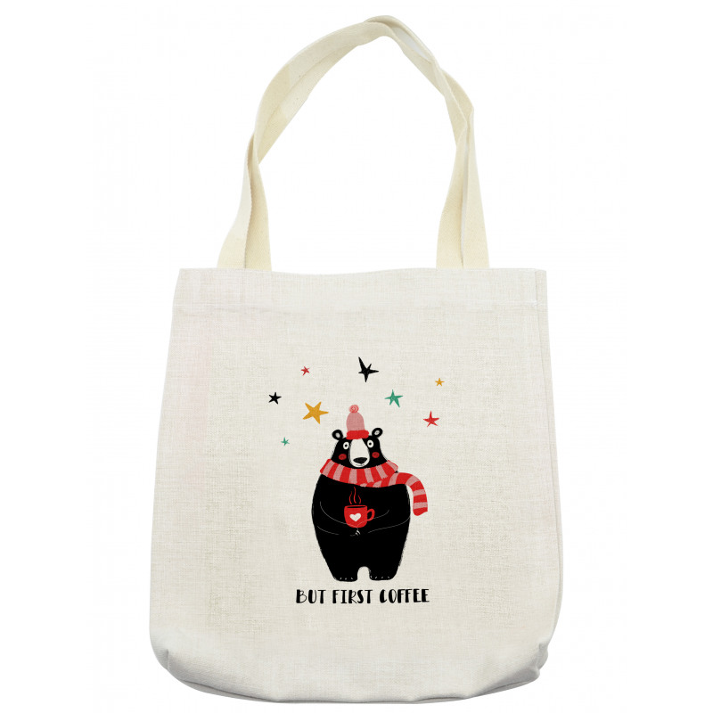 Bear Holding a Cup Tote Bag