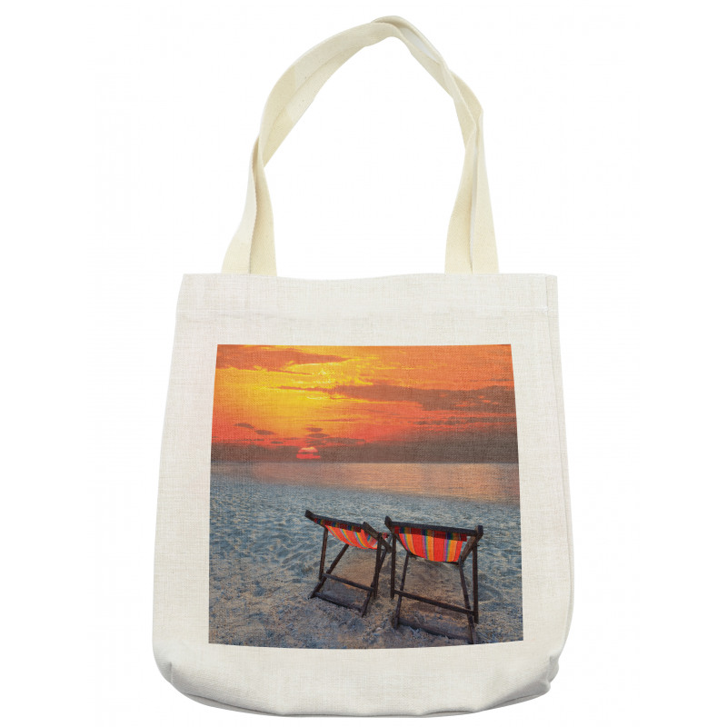 Beach with Colorful Sky Tote Bag