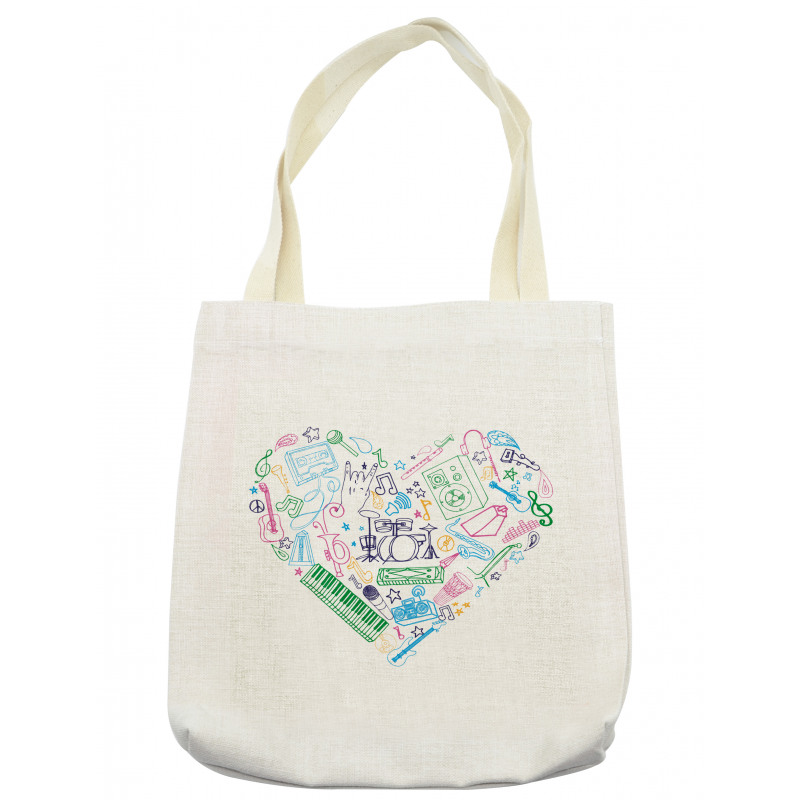 Colorful Instrument Drawings Tote Bag