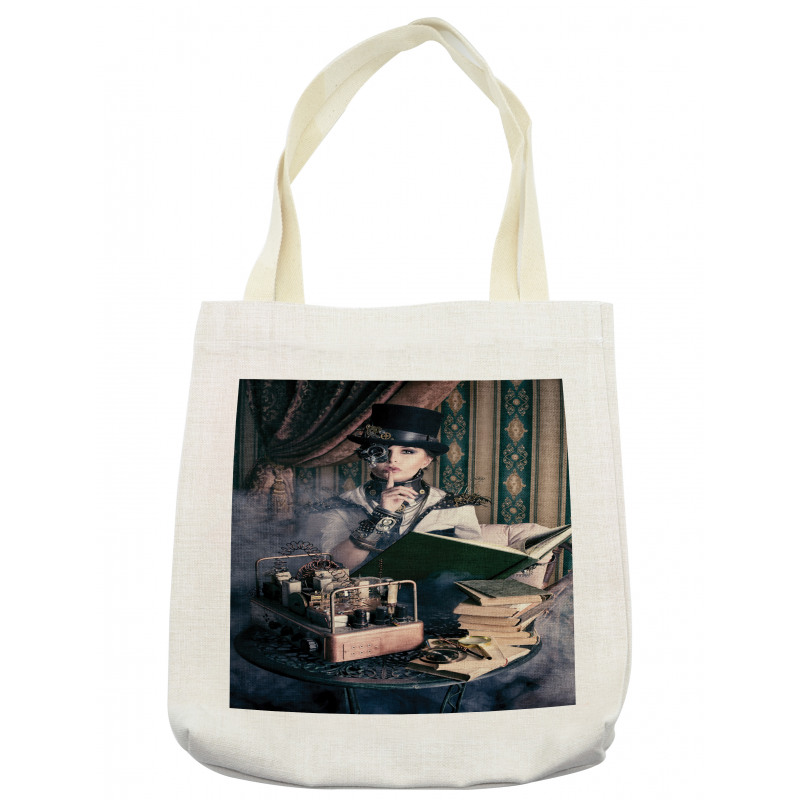 Steampunk Woman Vintage Tote Bag