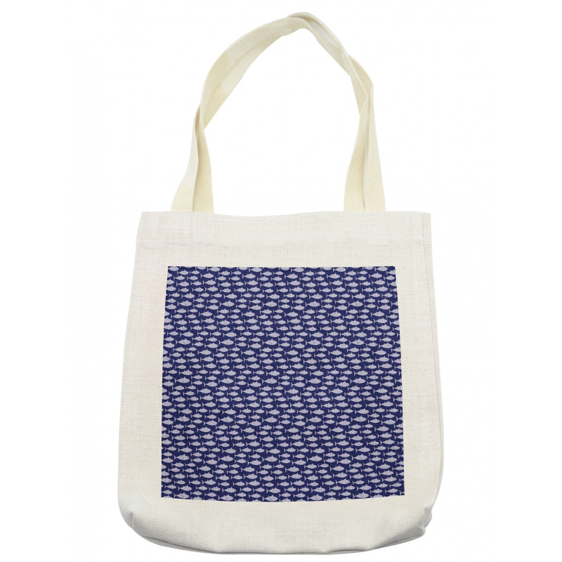 Monotone Fish Pattern Tote Bag