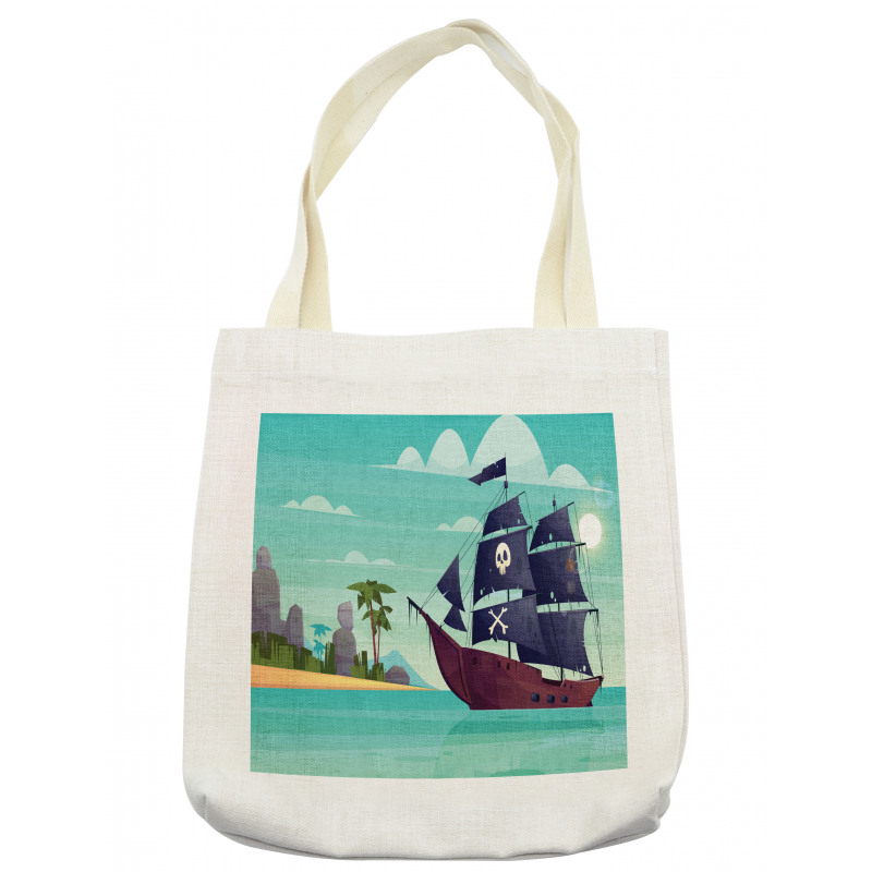 Pirate Ship on Water Tote Bag