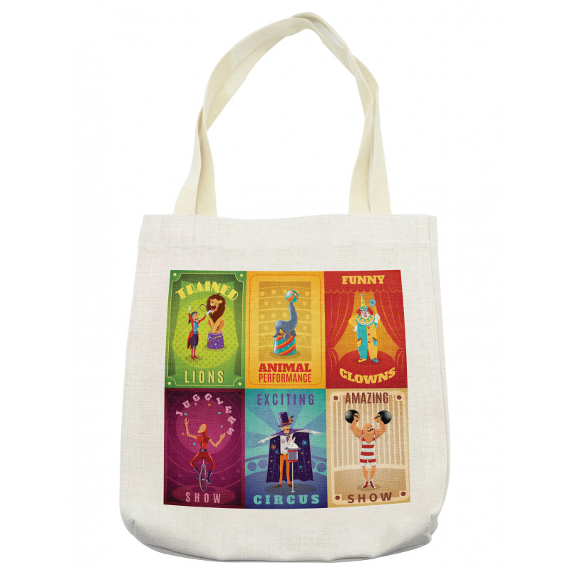 Retro Circus Animals Tote Bag