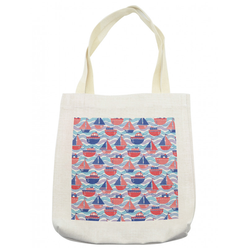 Sailing Boats Wave Graphic Tote Bag