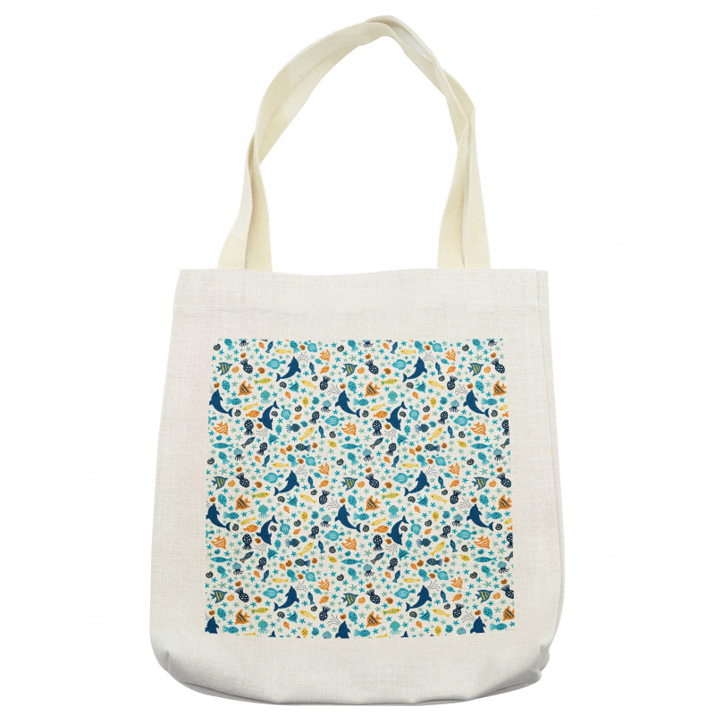 Dolphin Star Jellyfish Shells Tote Bag