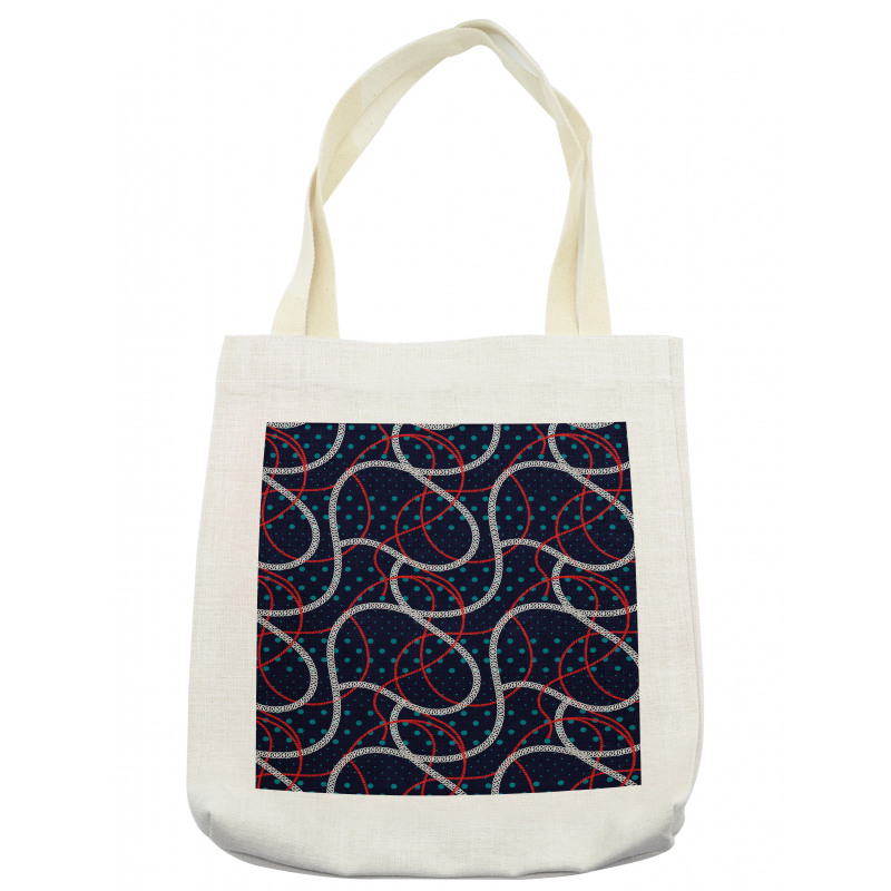 Polka Dots Ropes Graphic Tote Bag