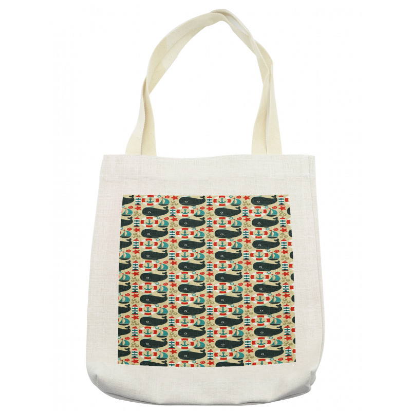 Lighthouse Anchor Stars Boat Tote Bag