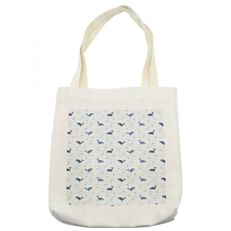 Fish Big Mammal Wave Graphic Tote Bag