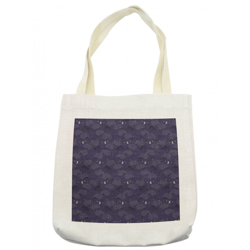 Crescent Moon Stars Clouds Tote Bag