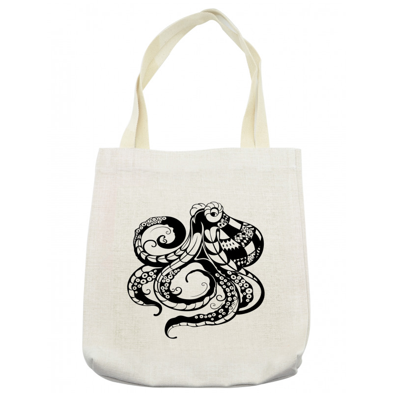 Ornamental Sea Animal Image Tote Bag