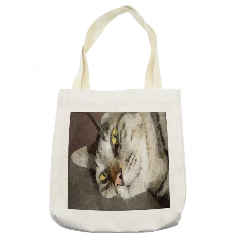 Low Poly Art Cat Portrait Tote Bag