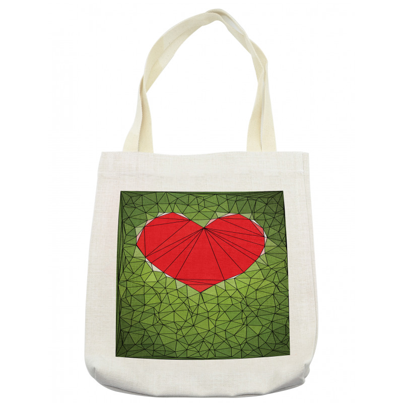 Geometric Mosaic Art Heart Tote Bag