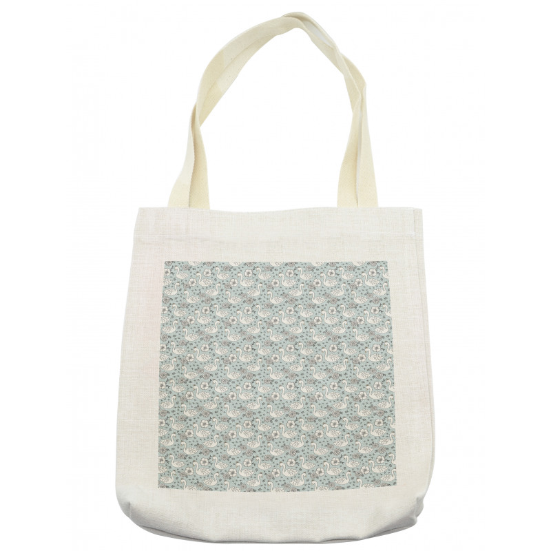 Hand Drawn Flowers and Birds Tote Bag