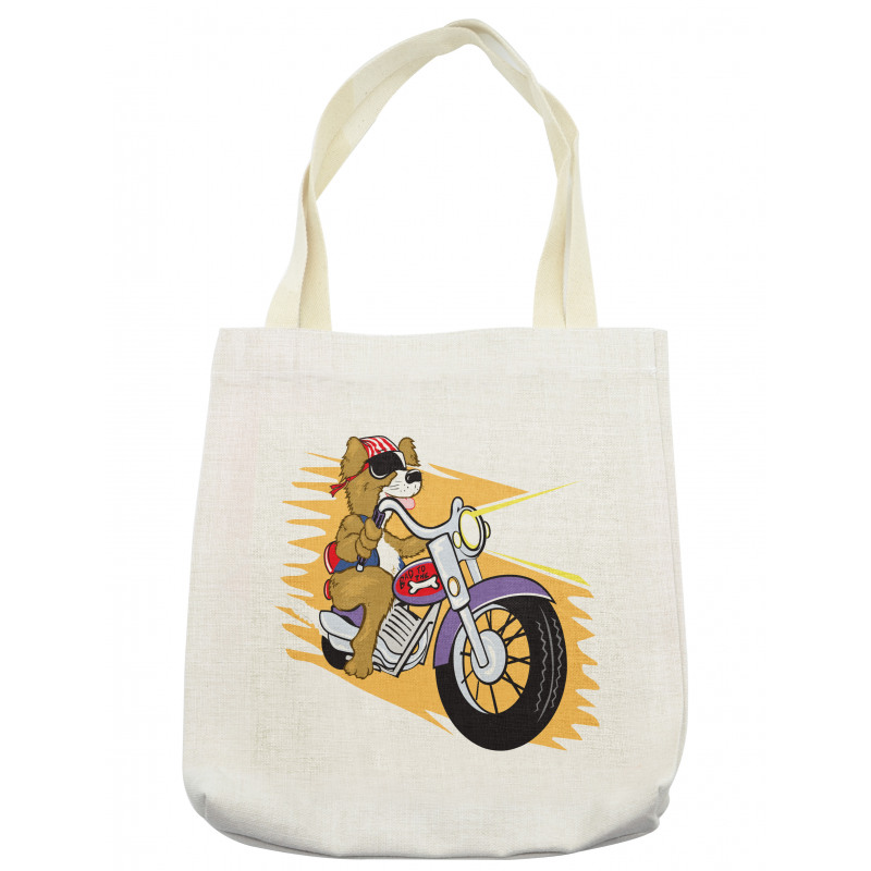 Doggie on a Motorcycle Tote Bag