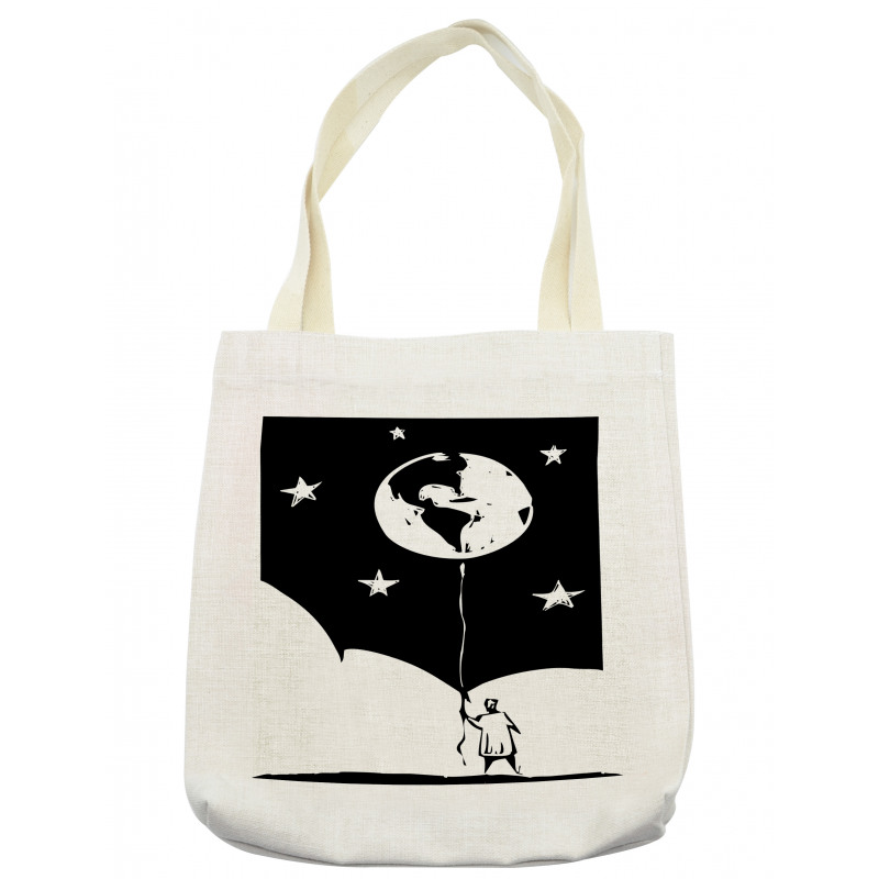 Boy Looking Up Stars Earth Tote Bag