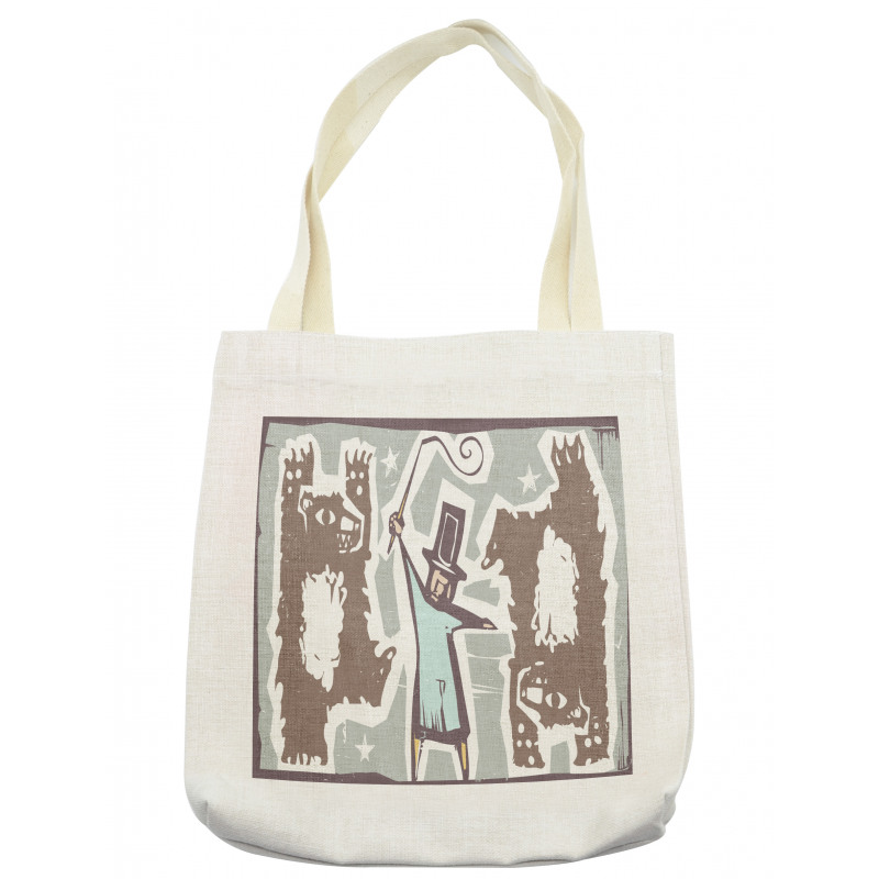 Woodcut Style Bears Man Tote Bag