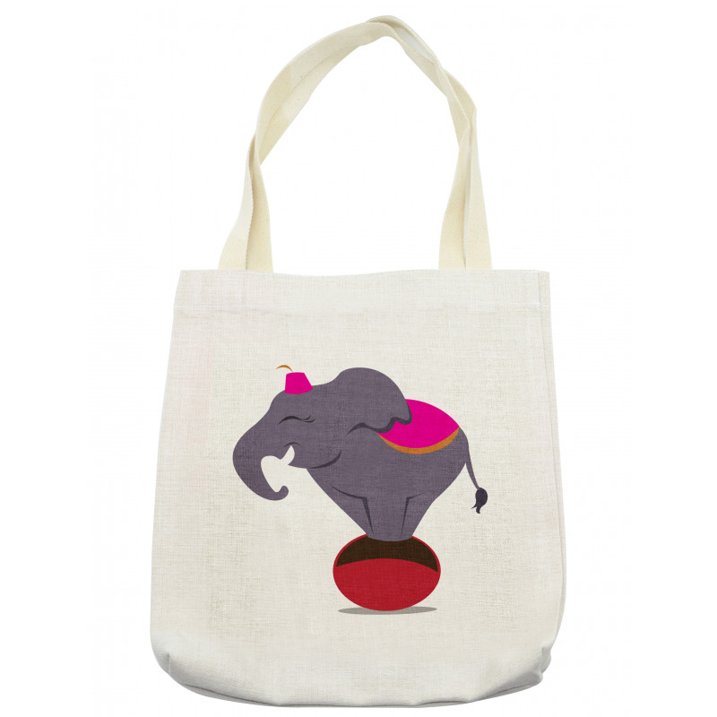 Elephant Standing on a Ball Tote Bag