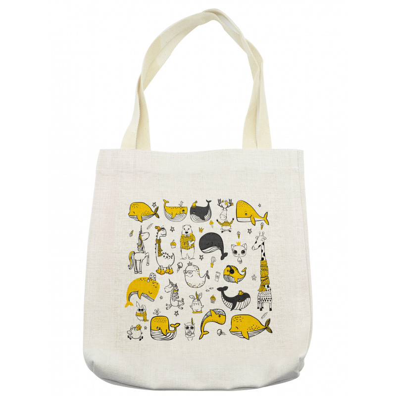 Hipster Style Animal Motifs Tote Bag