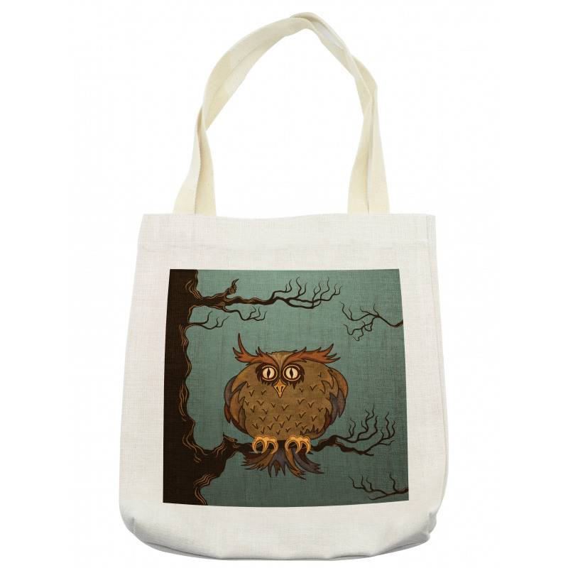 Tired Owl on Oak Tree Tote Bag