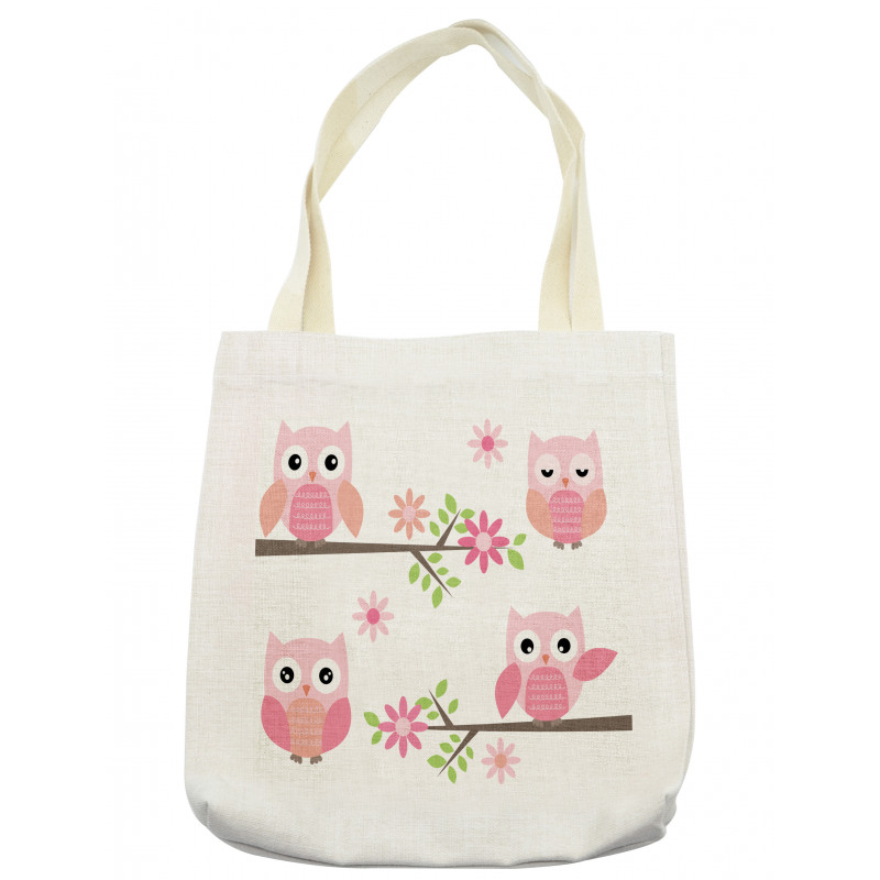 Spring Floral Baby Owls Tote Bag