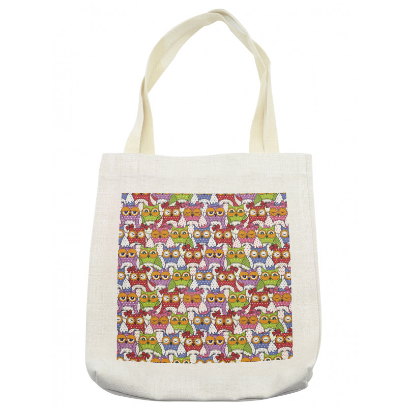 Ornate Owl Polka Dots Tote Bag