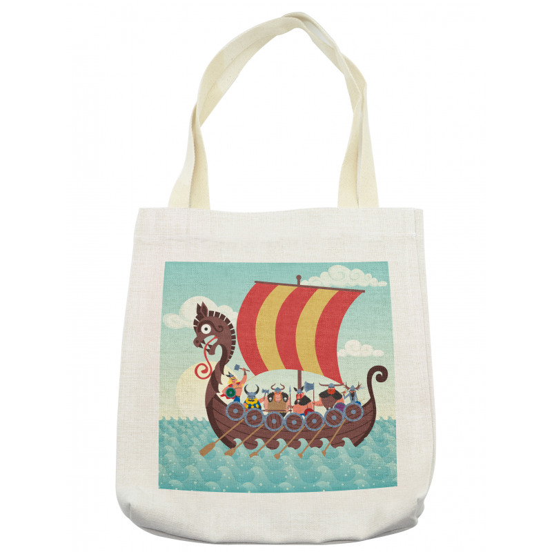 Dragon Ship and Characters Tote Bag