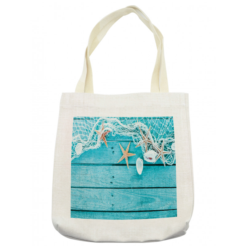 Nautical Shells and Net Tote Bag