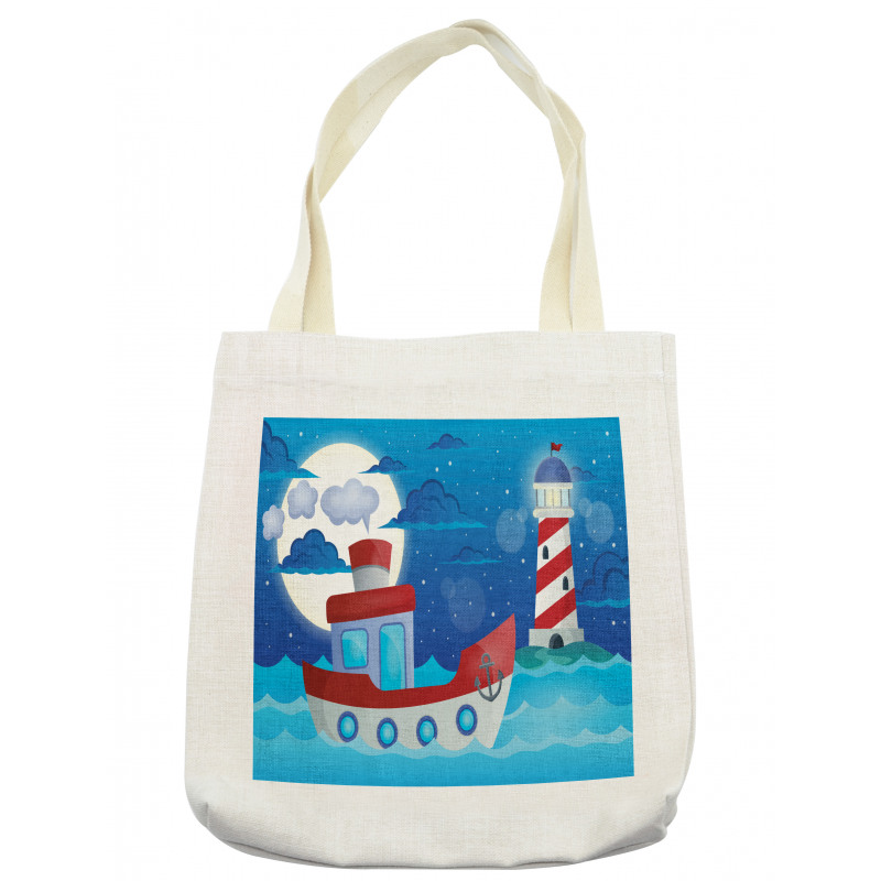 Nursery Ship Lighthouse Tote Bag