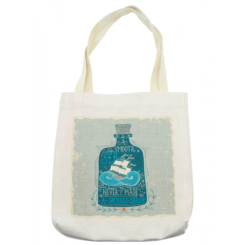 Bottle with Ship and Text Tote Bag