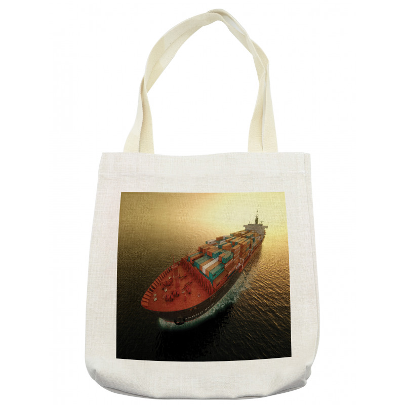 Container Ship at Sunrise Tote Bag