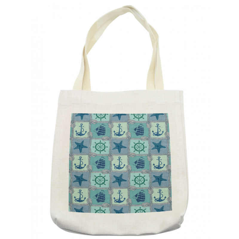 Ships Wheel Turquoise Tote Bag