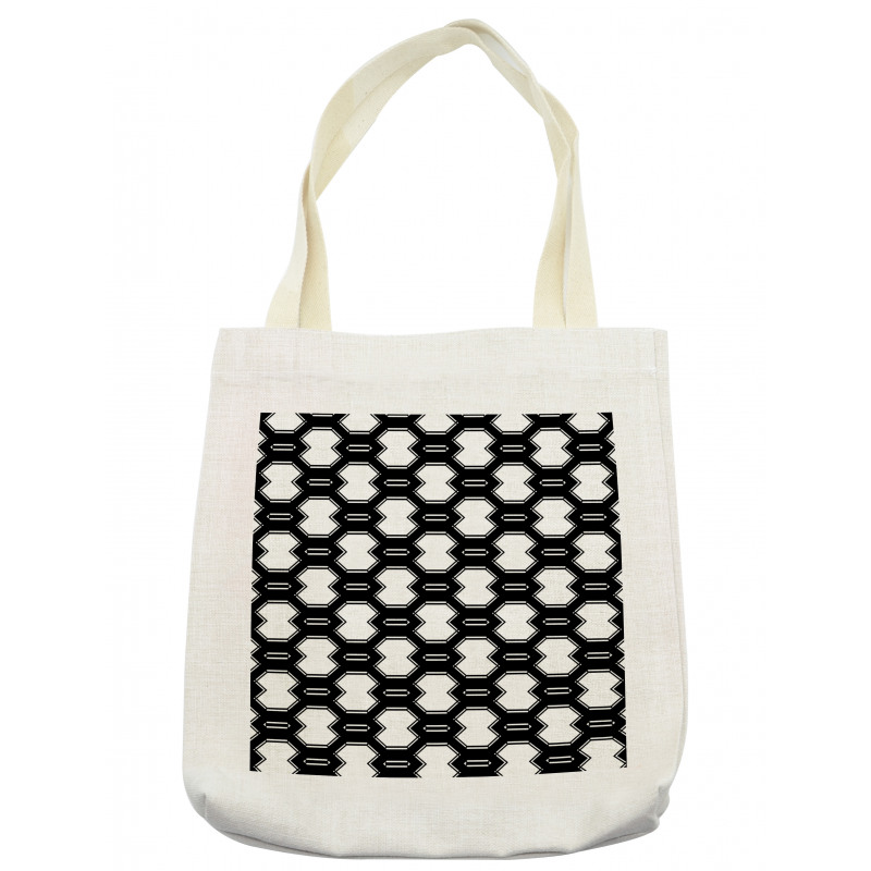 Monochrome Polygonal Grid Tote Bag