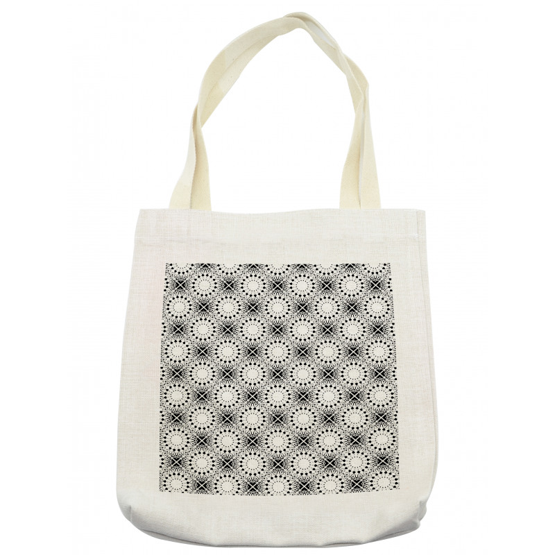 Sun Inspired Motifs Squares Tote Bag