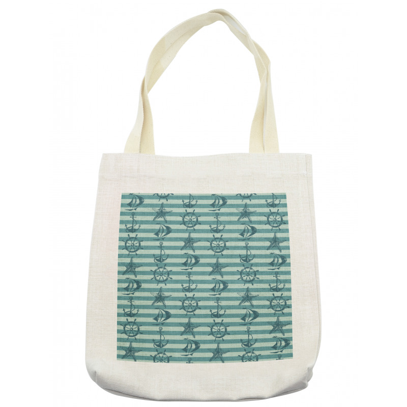 Ship Wheel Anchor Tote Bag