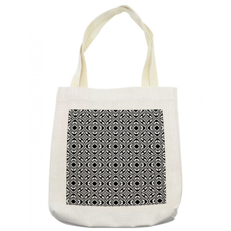 Retro Monotone Drop Rounds Tote Bag