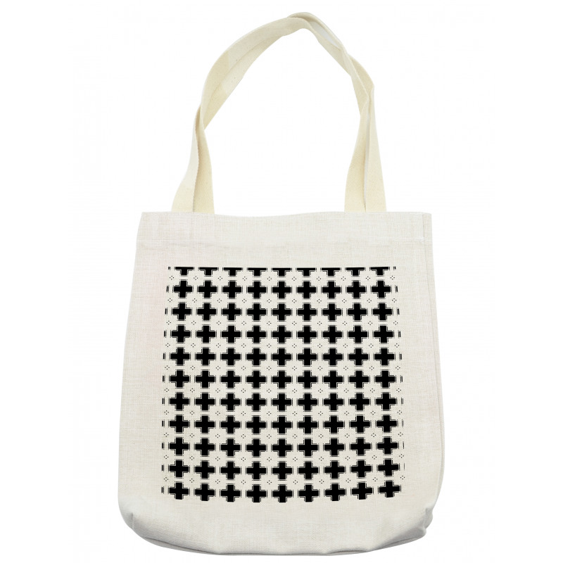 Dark Plus and White Squares Tote Bag