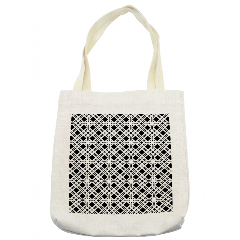 Monotone Vintage Squares Tote Bag