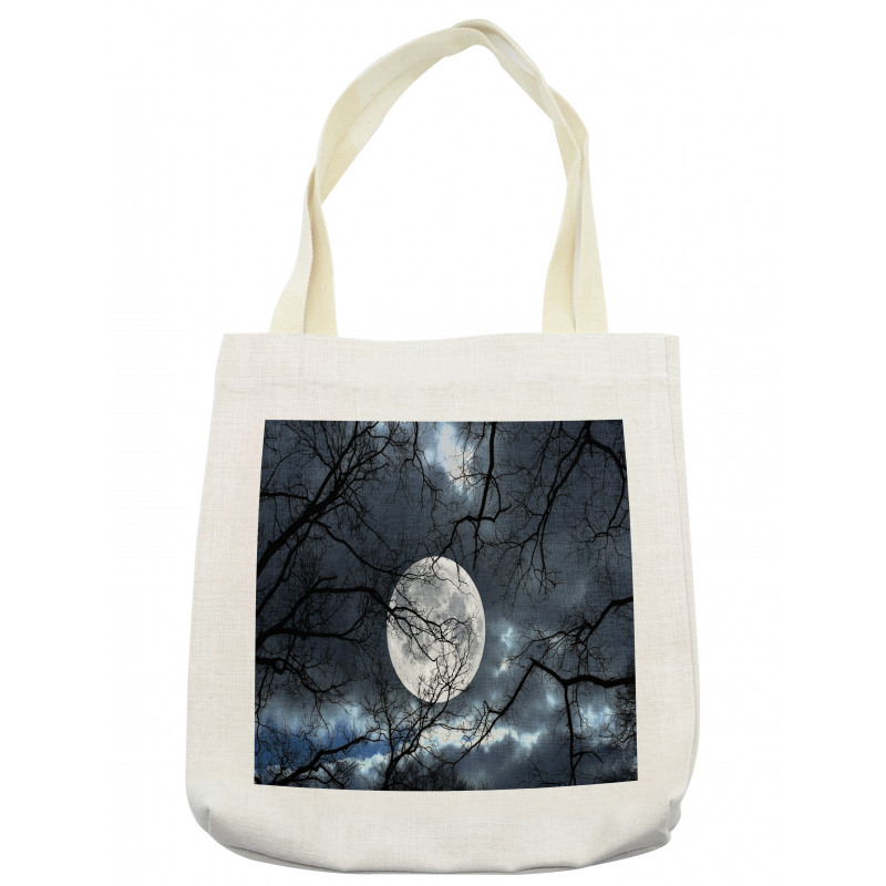 Moon at Night in Forest Tote Bag